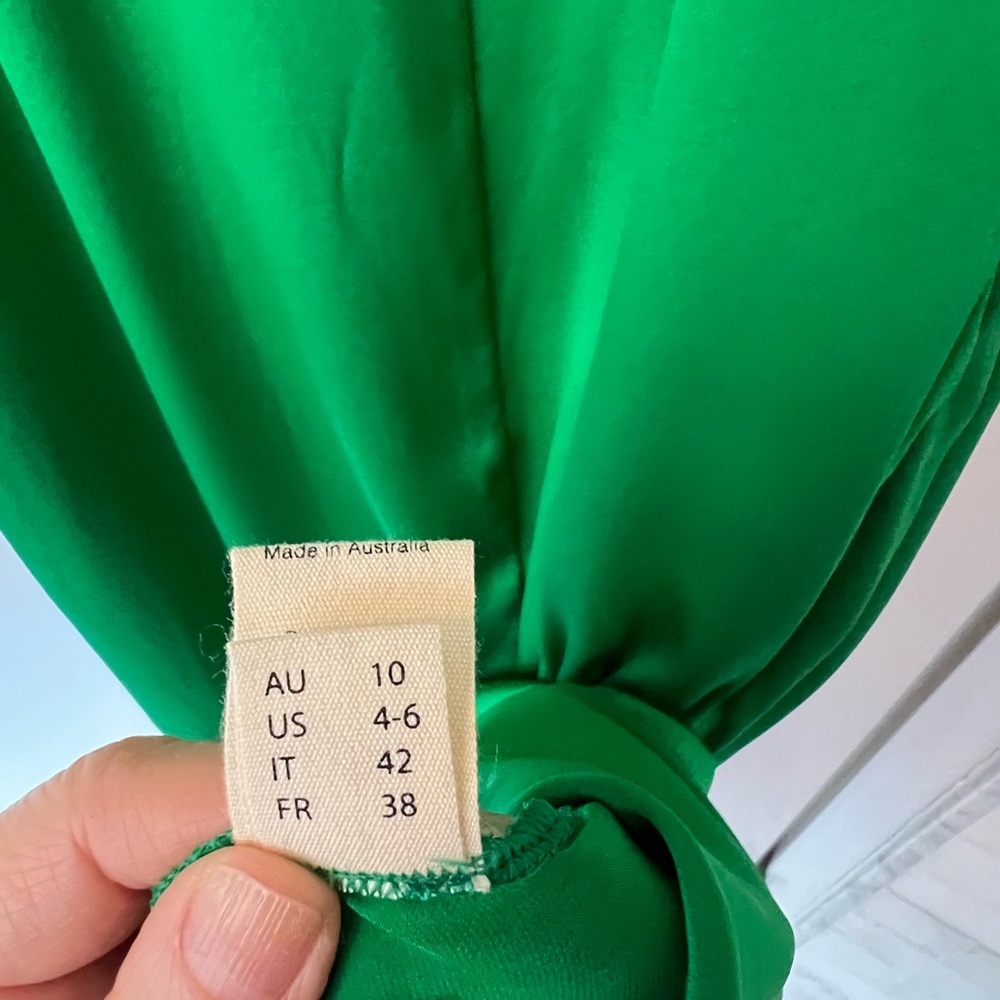 Kitx Green Hi Low Silk Dress - Picture 8 of 10